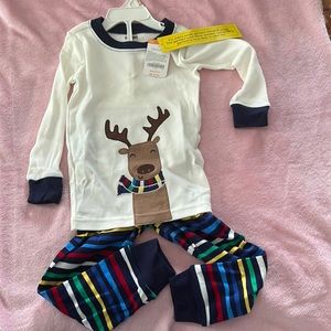 Gymboree pajamas size 2T white with Reindeer